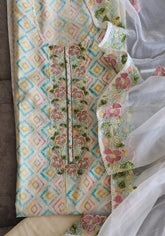 Elegant Cotton Printed Embroidery Un-Stitched Suit
